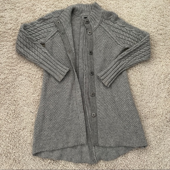 Cynthia Rowley Cable Knit Turtleneck Long Cardigan Sweater Jacket - Picture 6 of 12